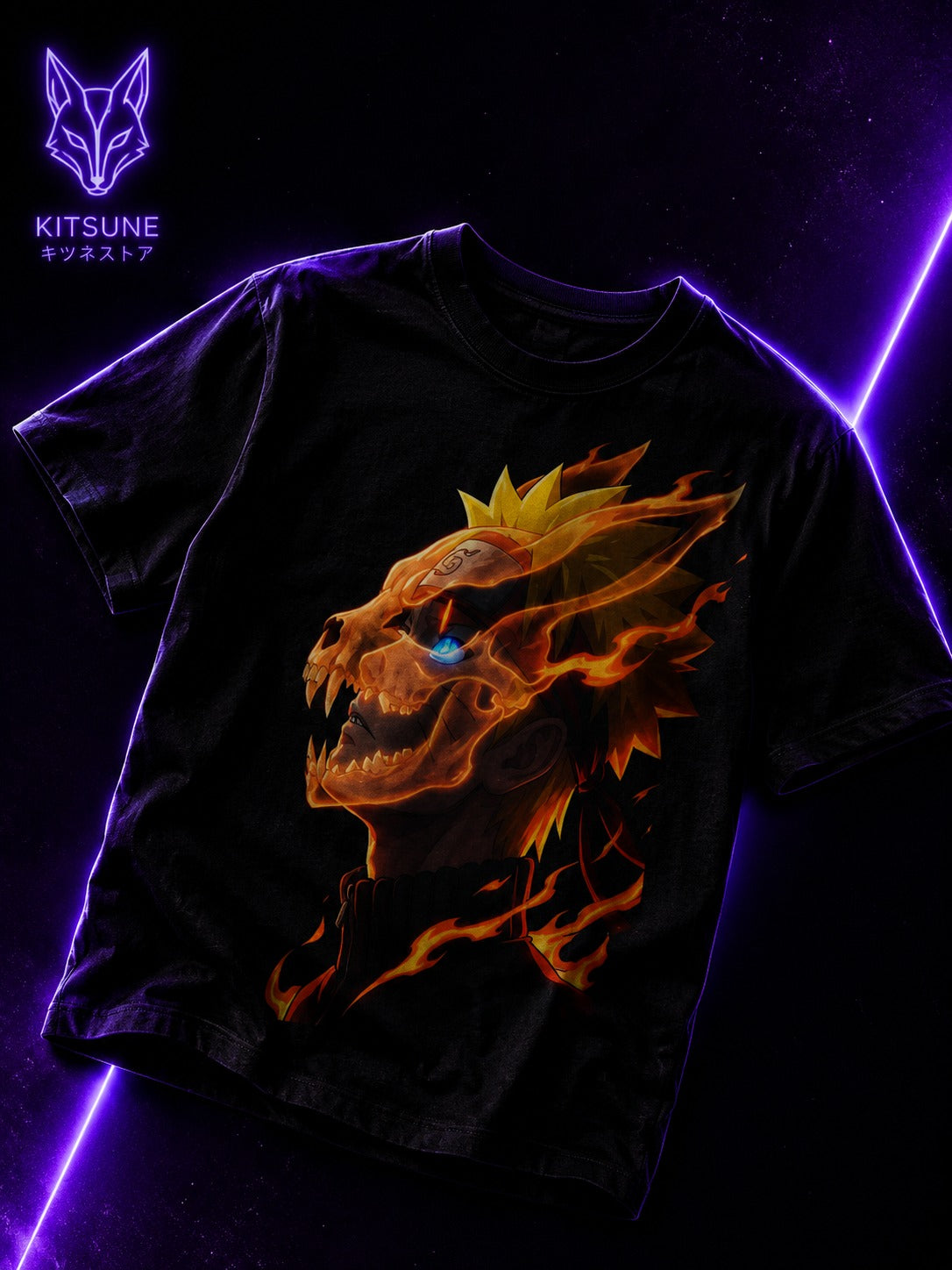 Uzumaki Fire Skull T‑Shirt