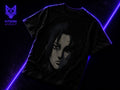 Anime Villain Face T-Shirt — Dark Uchiha Split Portrait Tee